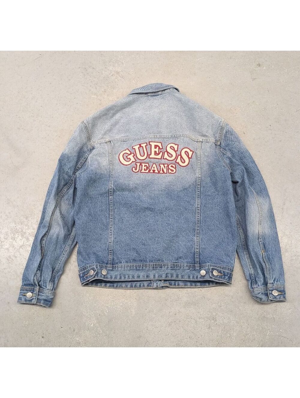 Y2K Guess Jeans USA Light Blue Denim Script Jacket